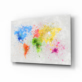 Map of Colors Glass Wall Art.